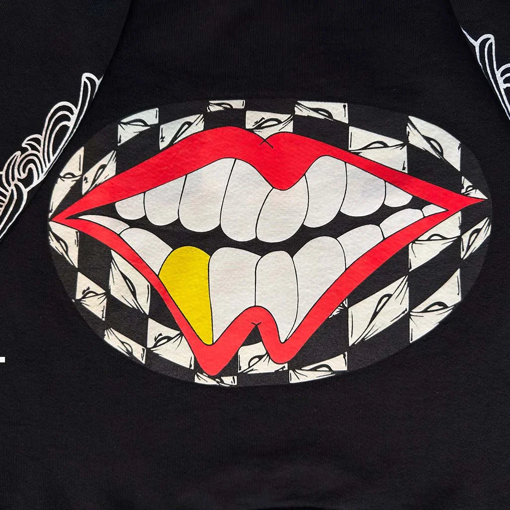 Chrome Hearts Matty Boy Chomper Lip Floral Black Sweatshirt
