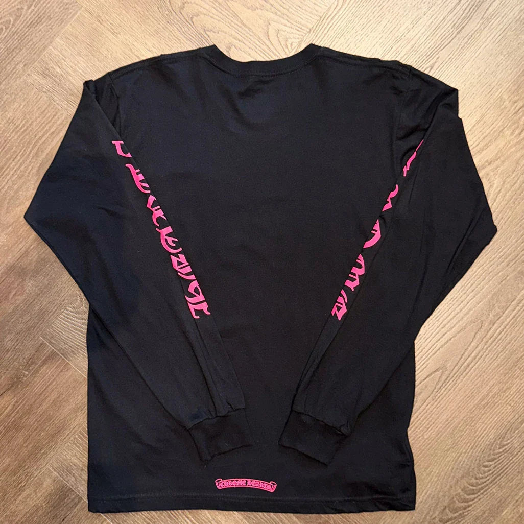 Chrome Hearts Online Exclusive Black Pink Long Sleeve T-Shirt