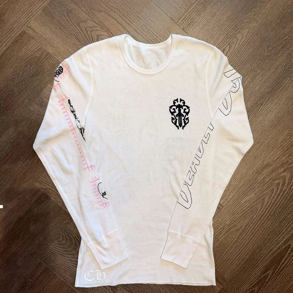 Chrome Hearts Deadly Doll White Thermal Long Sleeve T-Shirt