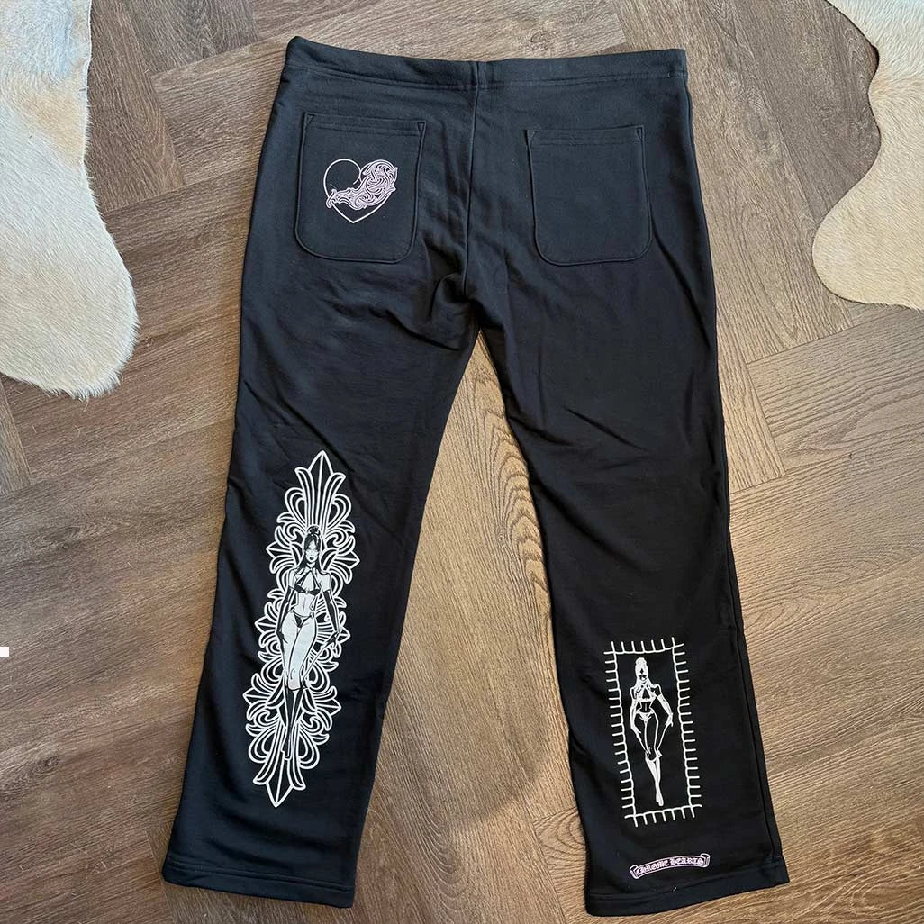 Chrome Hearts Deadly Doll Black Pink Sweatpants