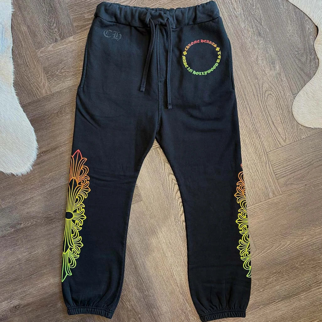 Chrome Hearts Floral Sunset Black Sweatpants