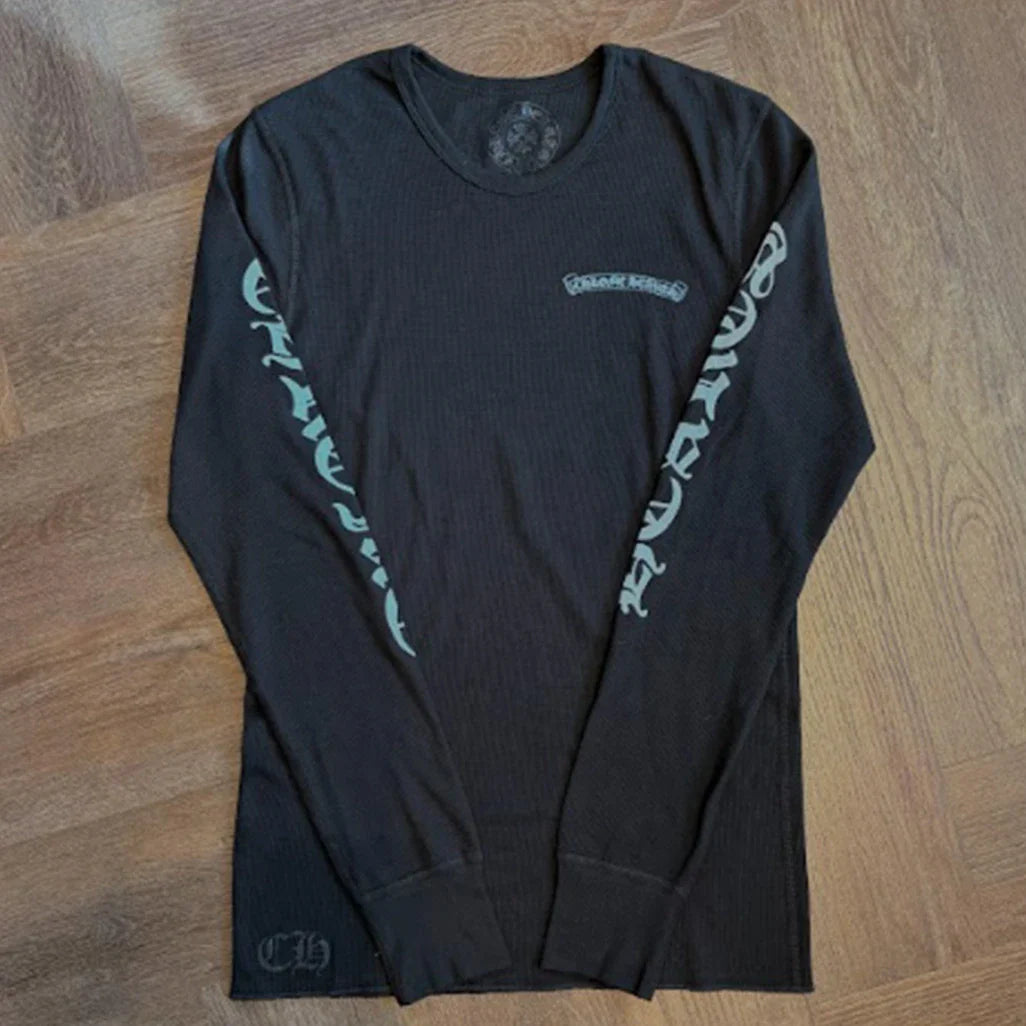 Chrome Hearts Black Blue Thermal Long Sleeve T-Shirt