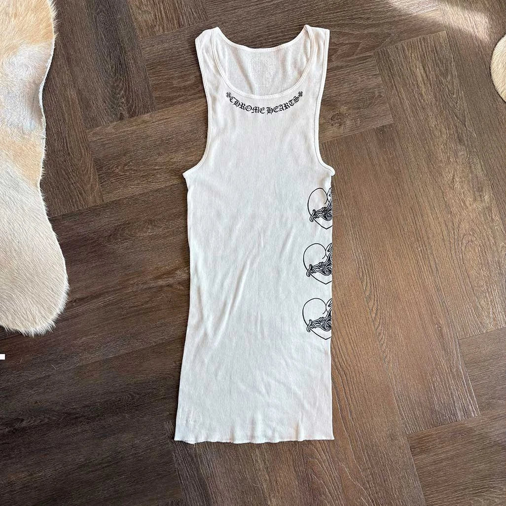 Chrome Hearts Love You Hearts Rib Tank