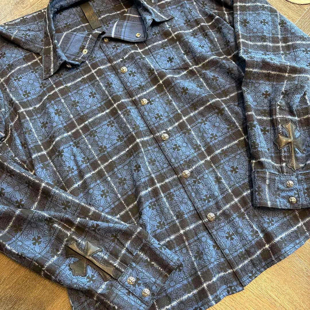 Chrome Hearts Blue Black Patch Shirt