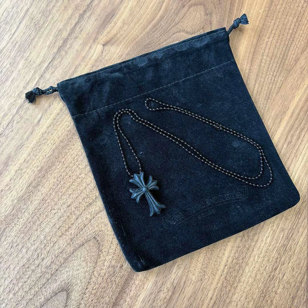 Chrome Hearts Black Silicone Cross Necklace