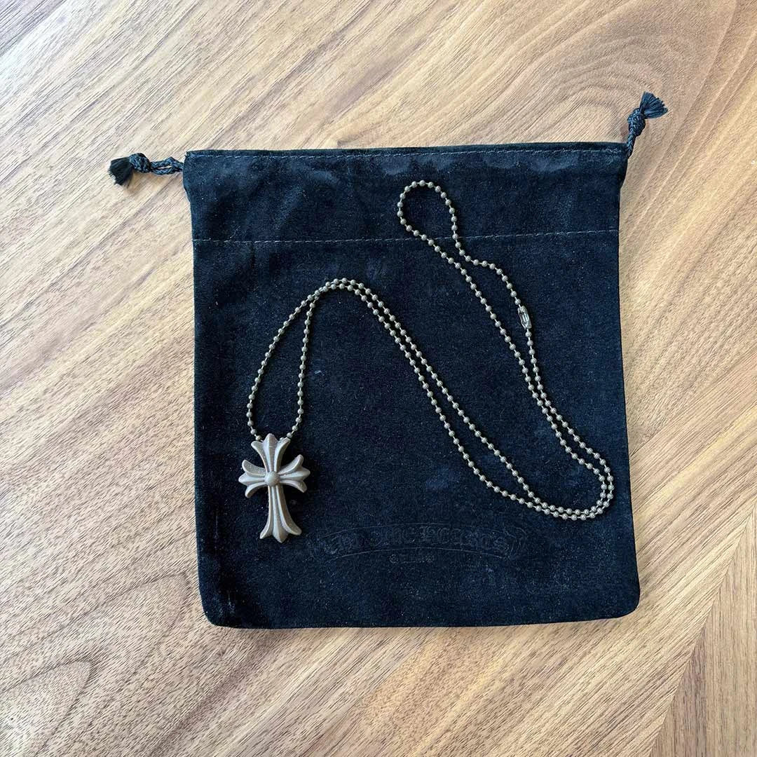 Chrome Hearts Brown Silicone Cross Necklace