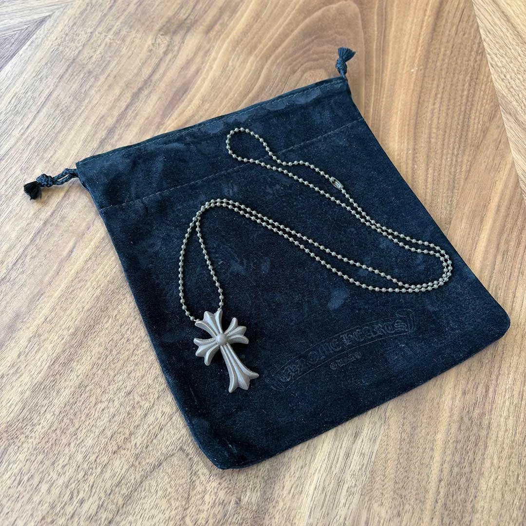 Chrome Hearts Brown Silicone Cross Necklace