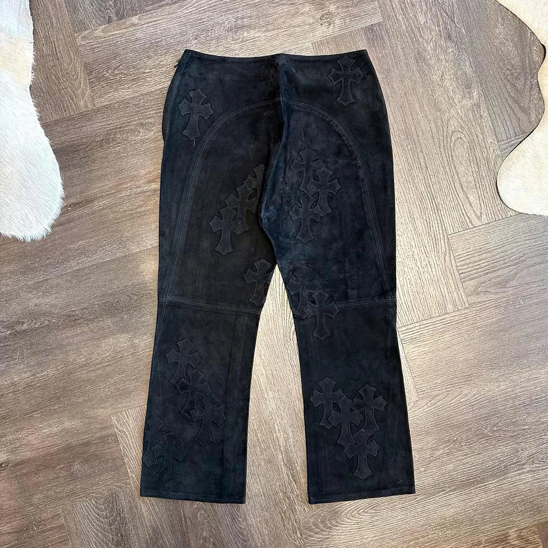 Chrome Hearts Black Velour Trousers