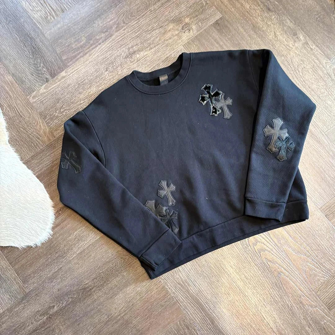 Chrome Hearts Black Triple Patch Sweatshirt Womens