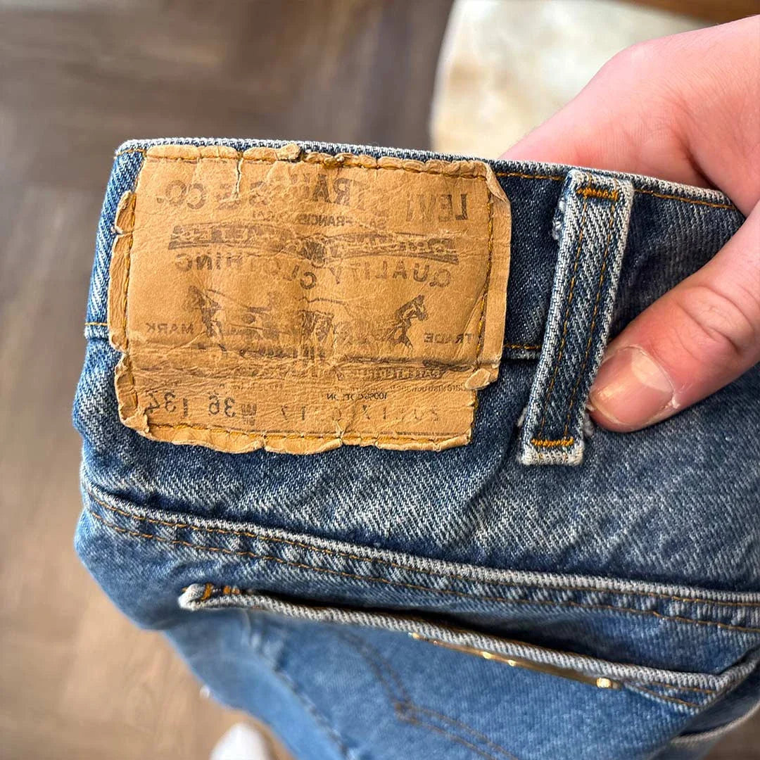 Chrome Hearts Blue Denim Skirt Black Patches