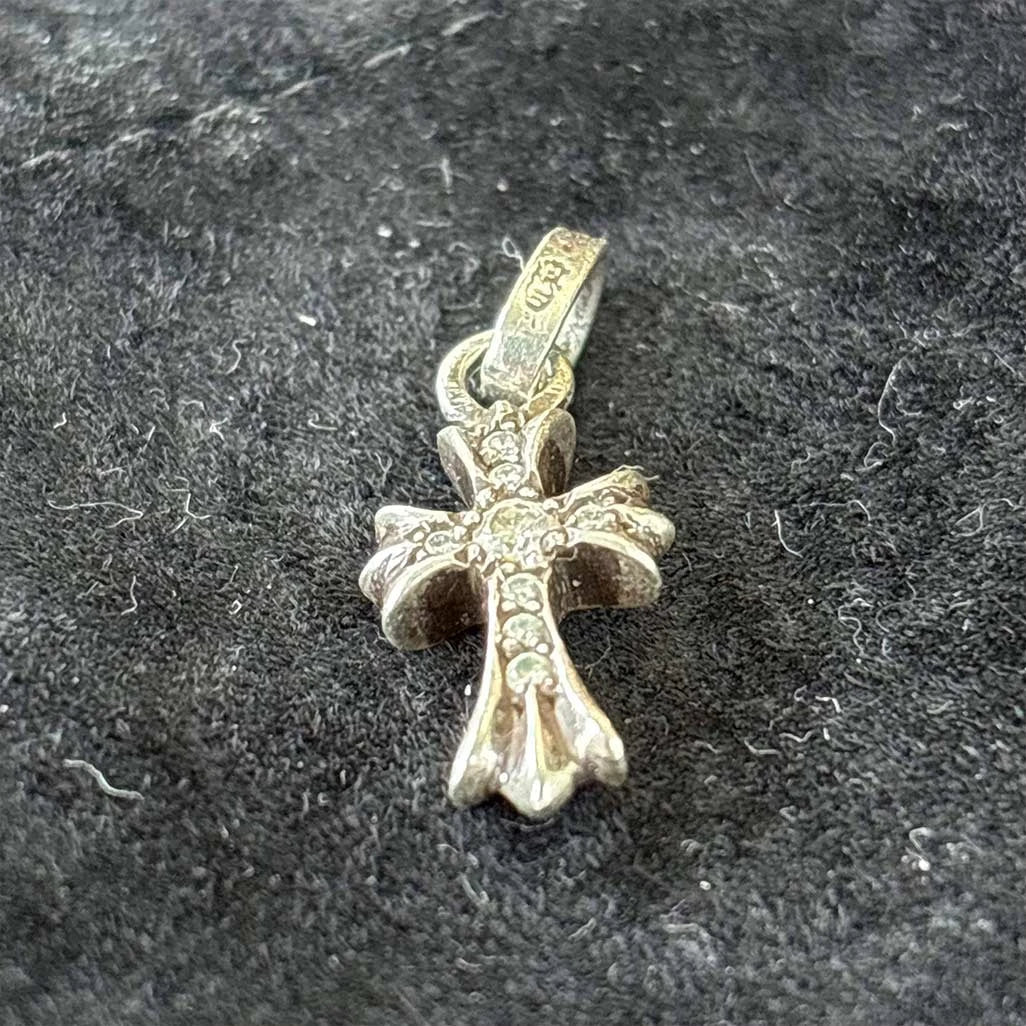 Chrome Hearts Sterling Silver Babyfat Diamond Pendant.