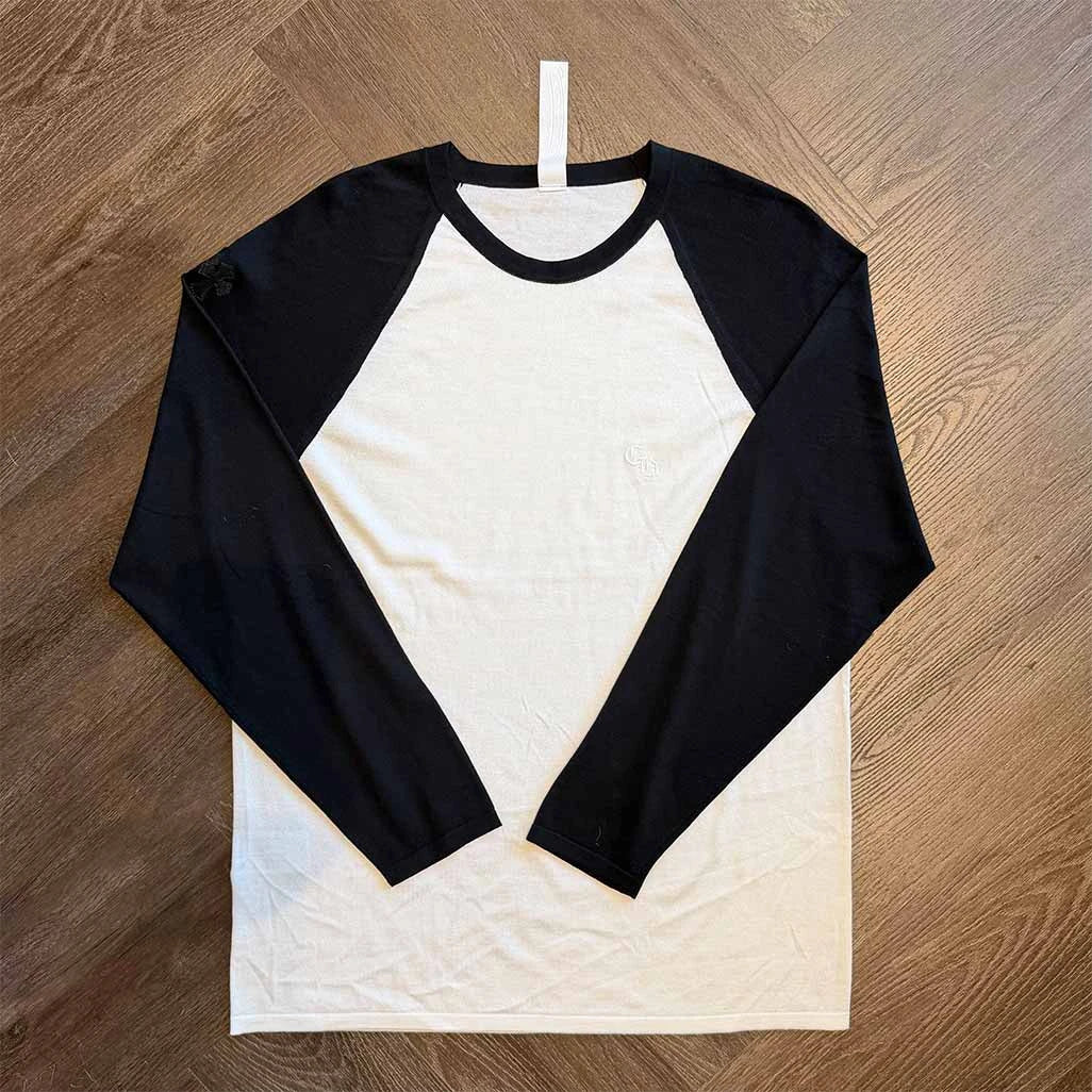 Chrome Hearts Triple Cross Two Tone White Black Long Sleeve T-Shirt