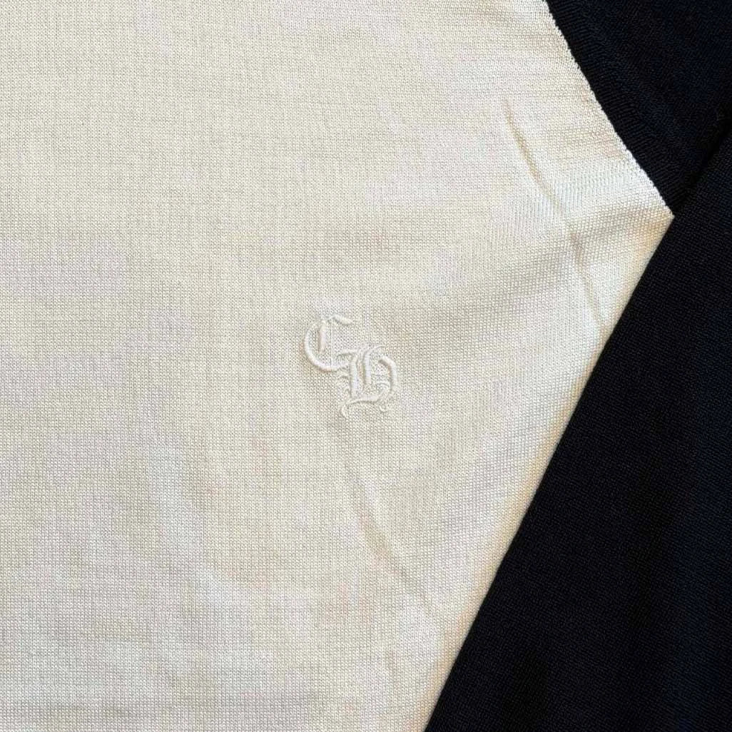 Chrome Hearts Triple Cross Two Tone White Black Long Sleeve T-Shirt