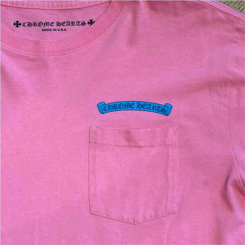 Chrome Hearts Pink Blue Scroll T-Shirt