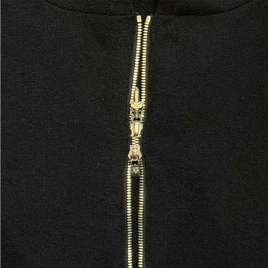 Chrome Hearts Life Sentence Full-Zip Cashmere Hoodie Black White