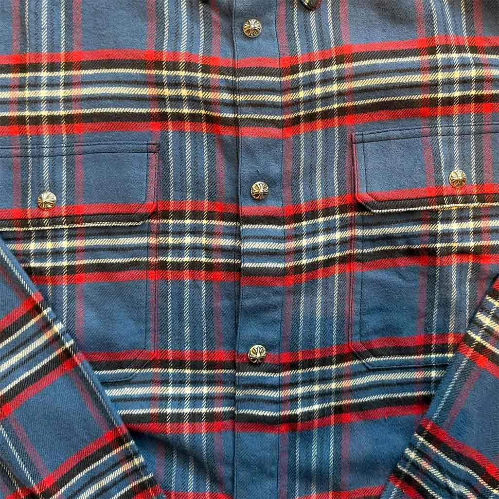 Chrome Hearts Plaid Flannel Shirt back view