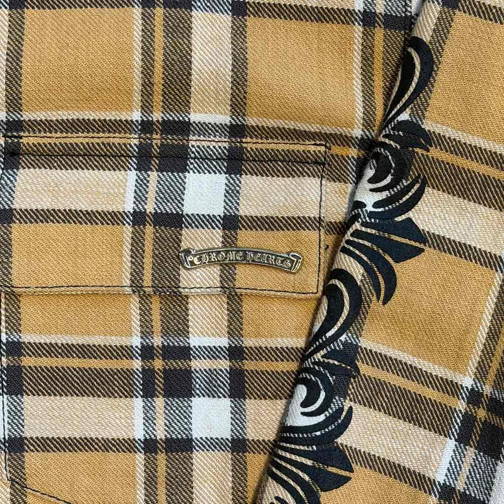 Chrome Hearts Quilted Flannel Floral Jacket Yellow Black