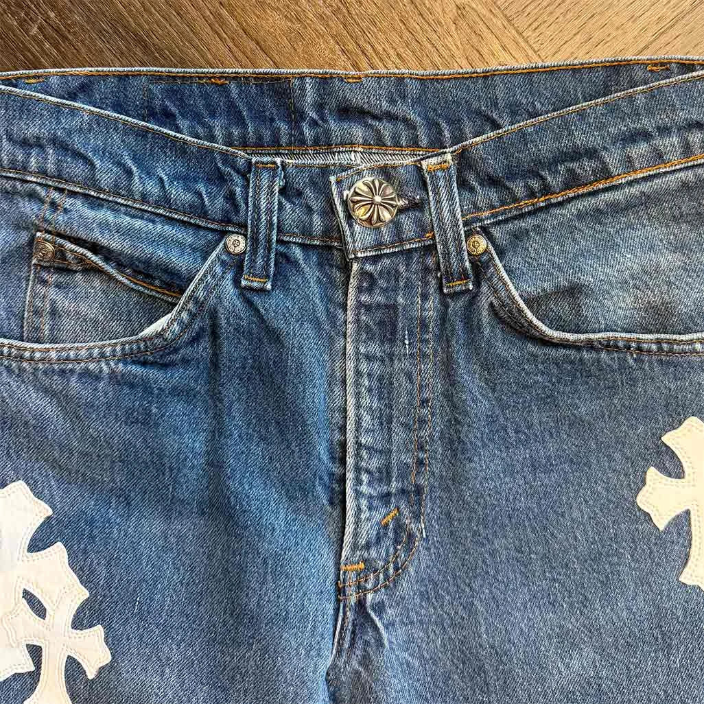 Chrome Hearts Blue White Jeans