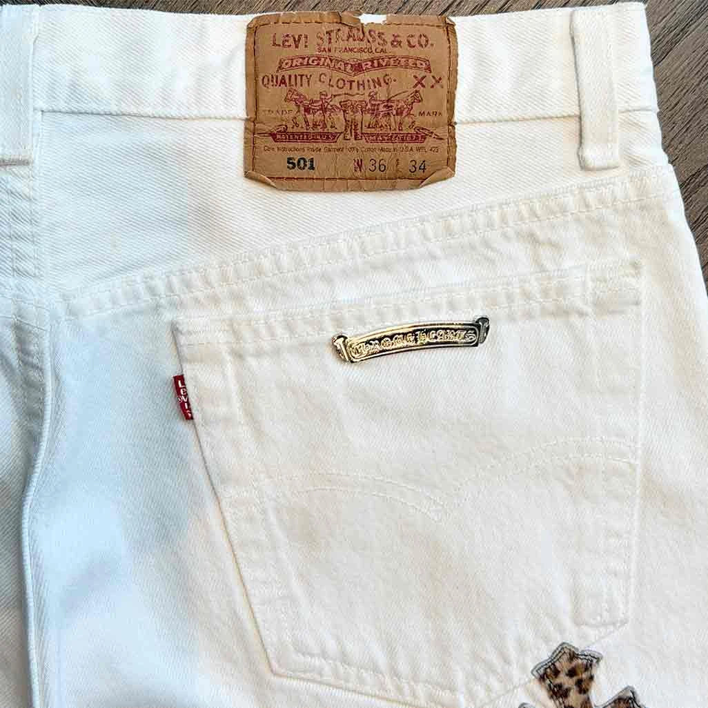 Chrome Hearts White Leopard Jeans