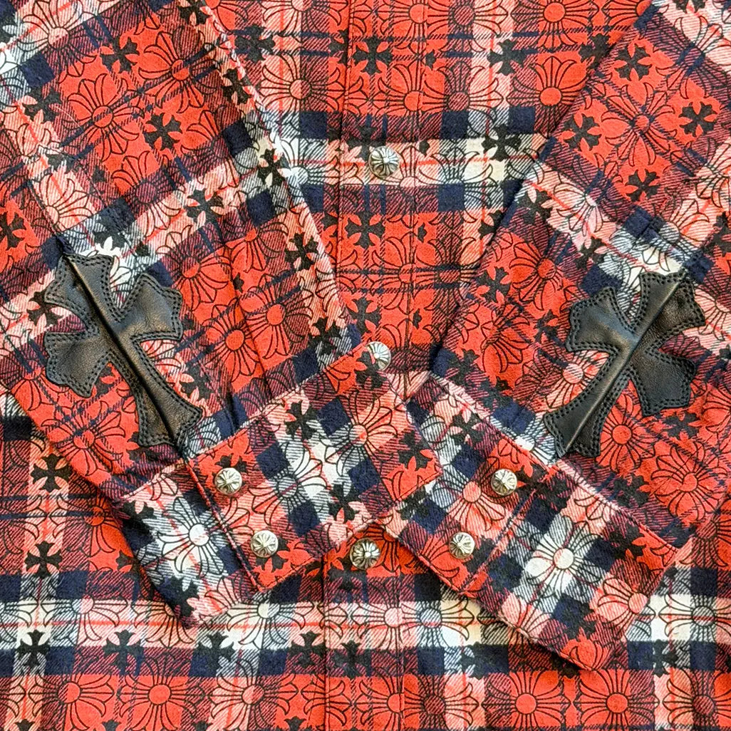 Chrome Hearts Loose Ends Monogram Cross Flannel 'Red/Plaid'