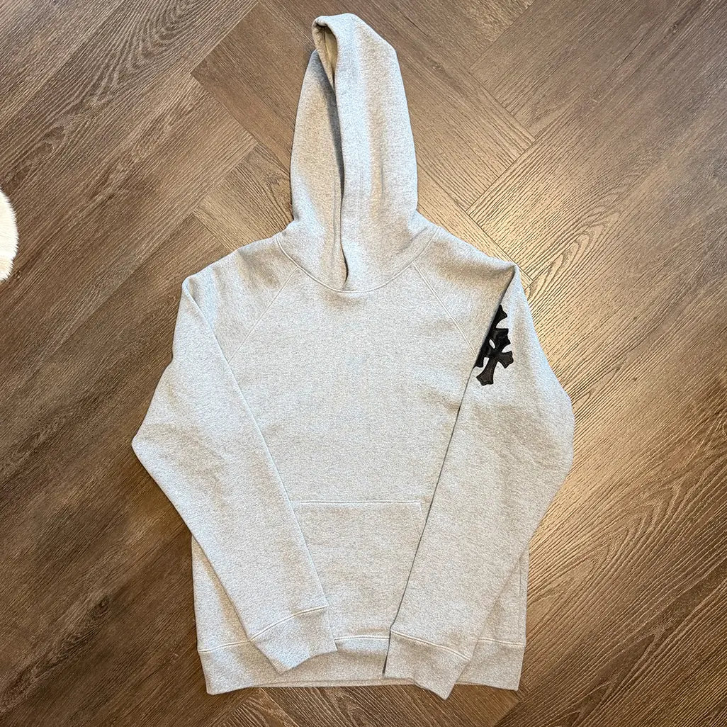 Chrome Hearts Paper Jam Cross Hoodie 'Heather Grey'