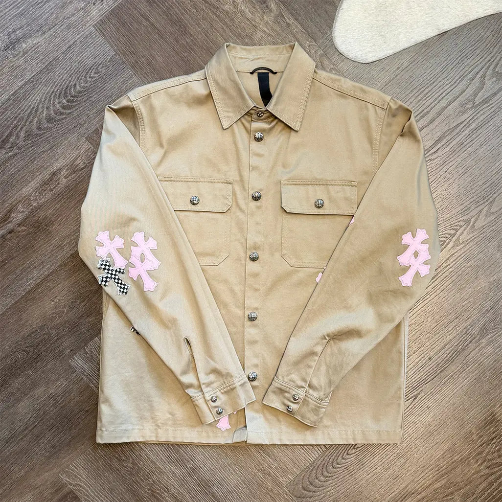 Chrome Hearts Cross Patch Work Dog Button Up Jacket 'Tan'