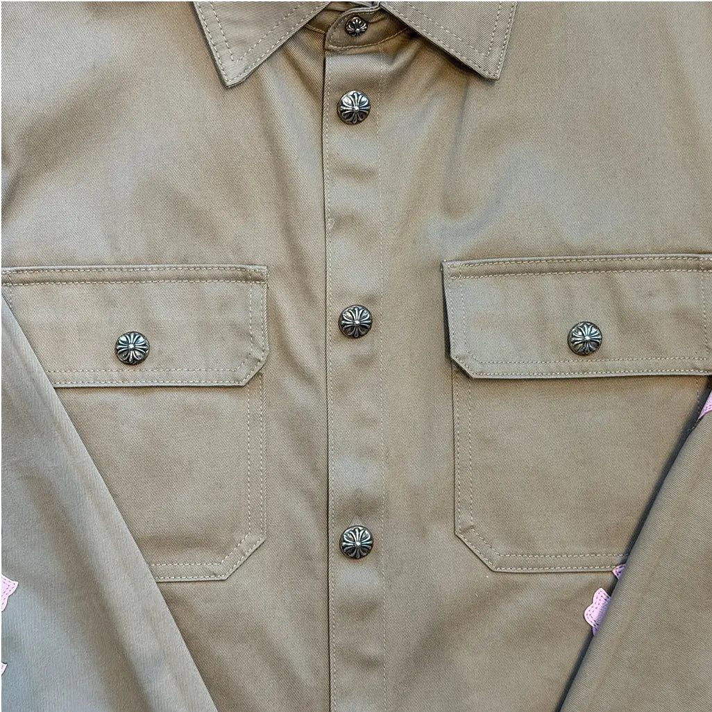 Chrome Hearts Cross Patch Work Dog Button Up Jacket 'Tan'