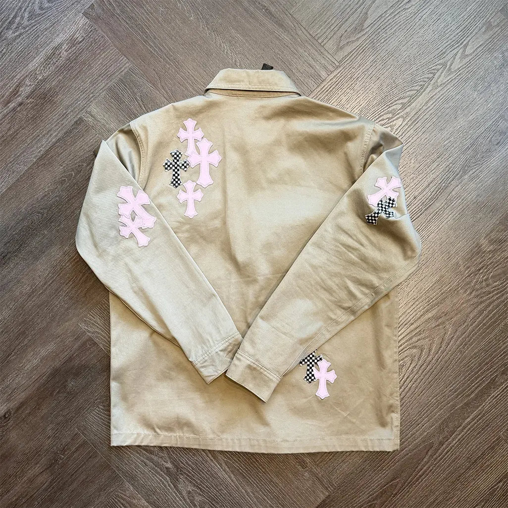 Chrome Hearts Cross Patch Work Dog Button Up Jacket 'Tan'