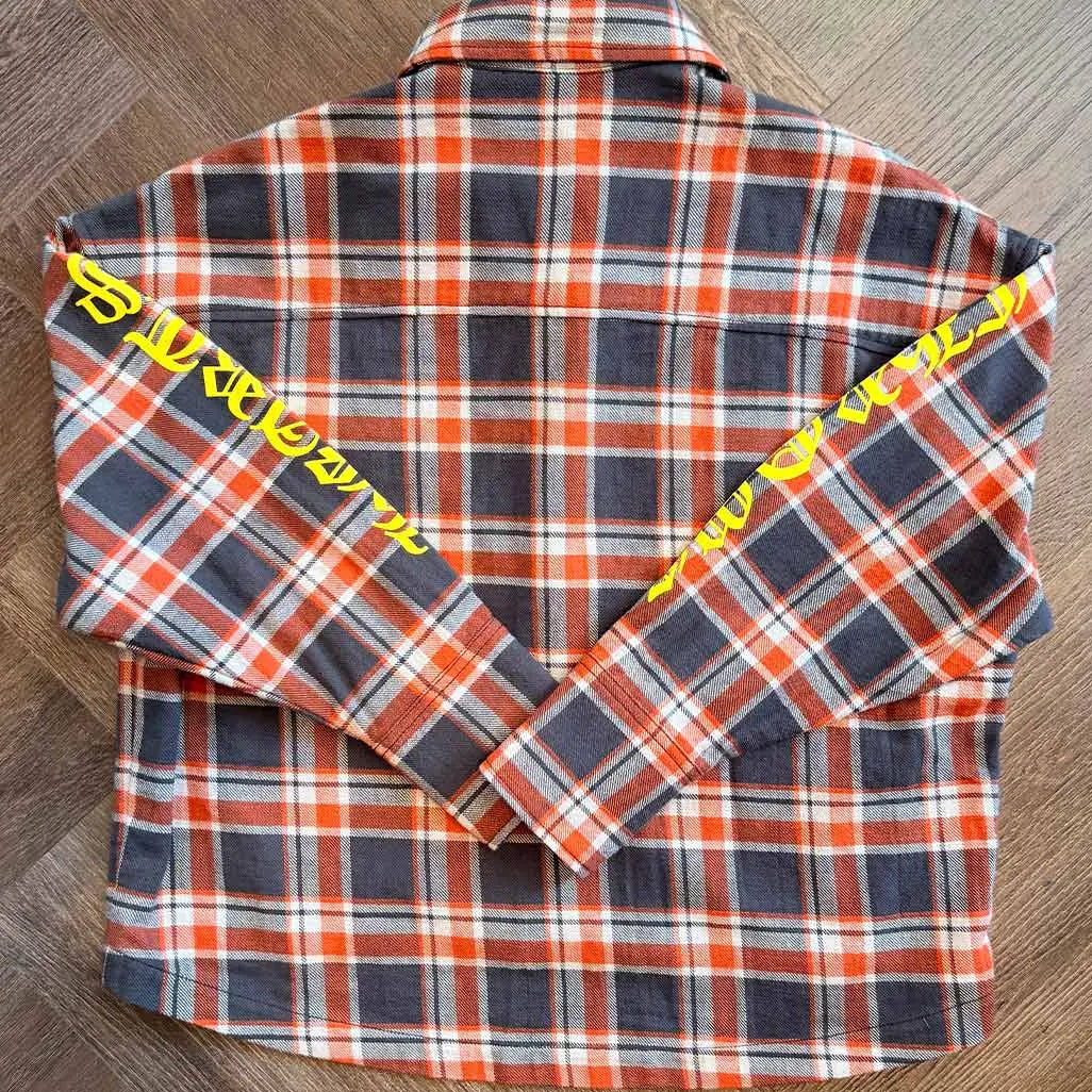 Chrome Hearts check embroidered flannel jacket
