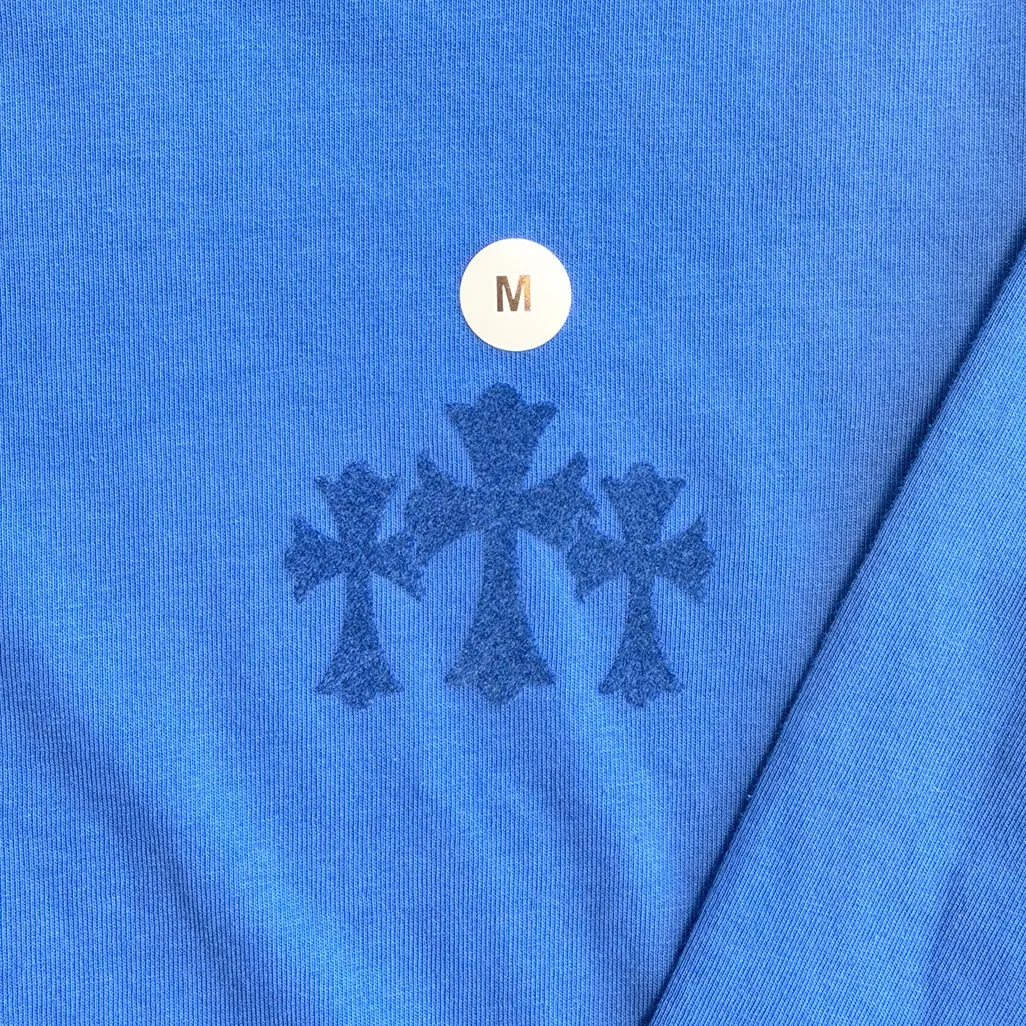 Chrome Hearts Blue Cross Long Sleeve T-Shirt