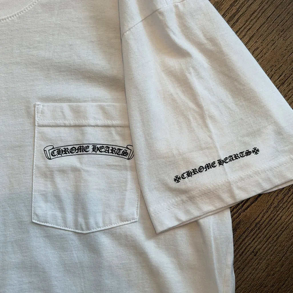 Chrome Hearts Scroll Logo Pocket T-shirt White