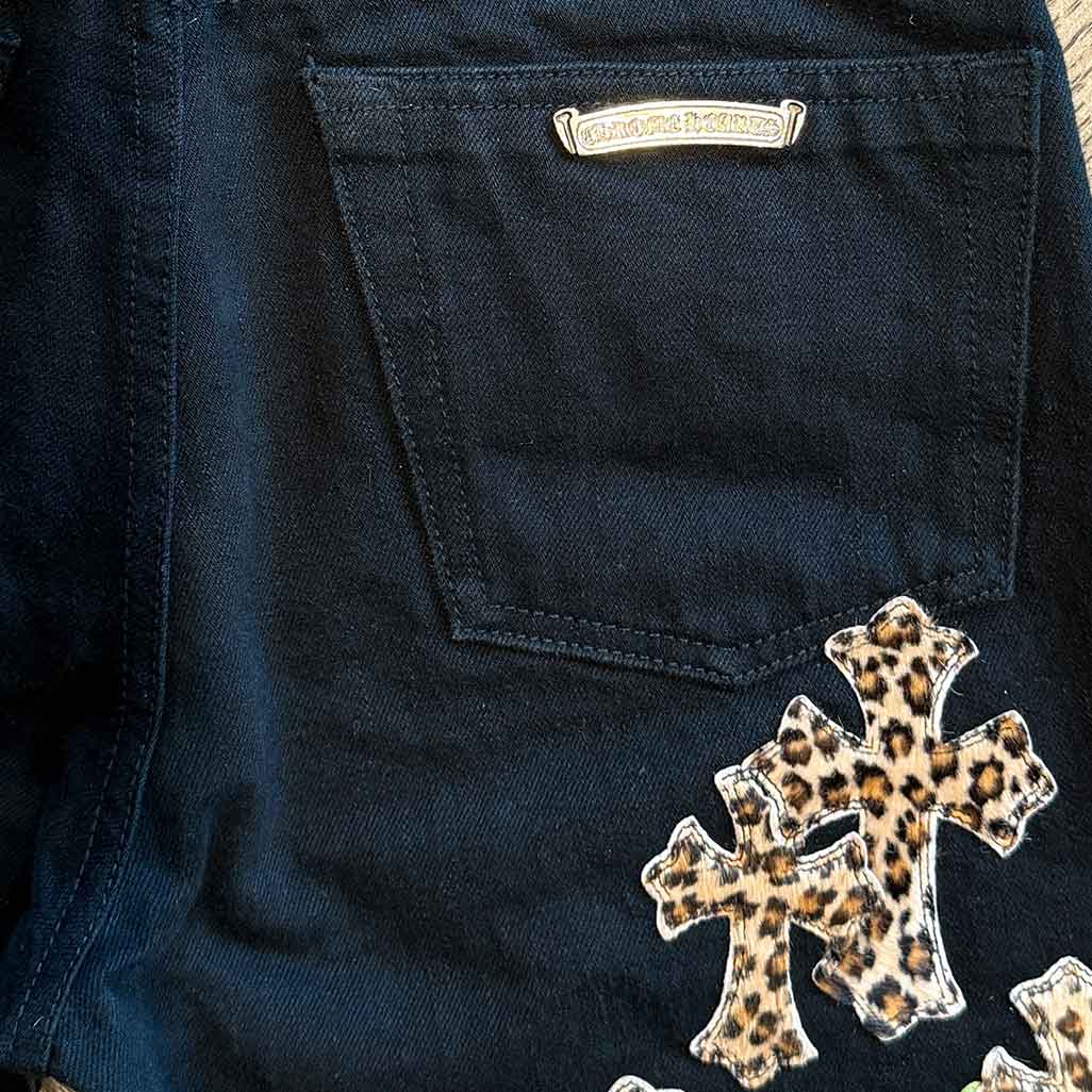 Chrome Hearts Cross Patch Denim 'Black/Green/Cheetah'