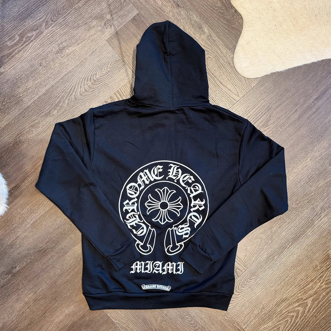 Chrome Hearts Miami Exclusive Zip Up Hoodie Black