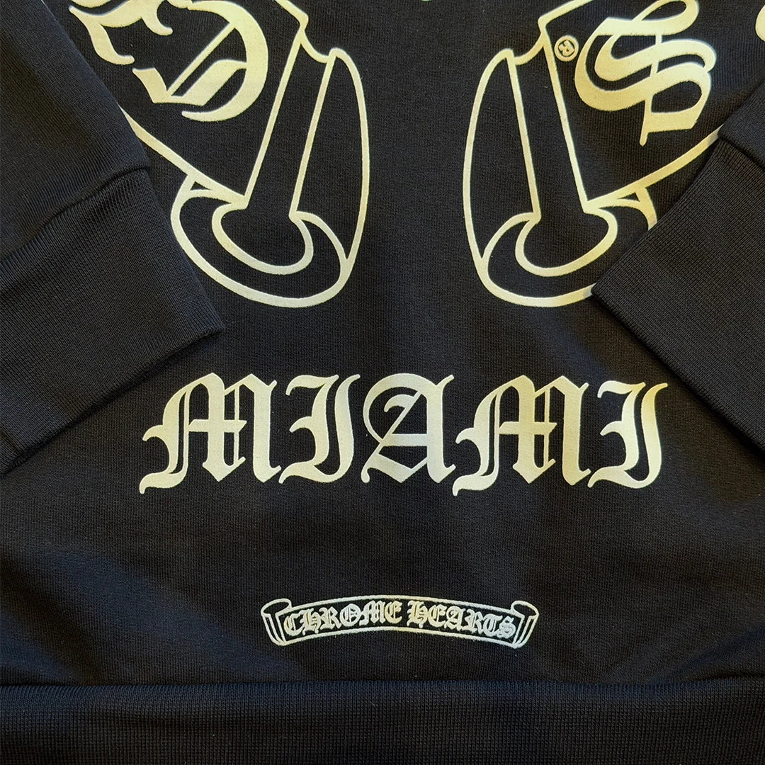 Chrome Hearts Miami Exclusive Zip Up Hoodie Black