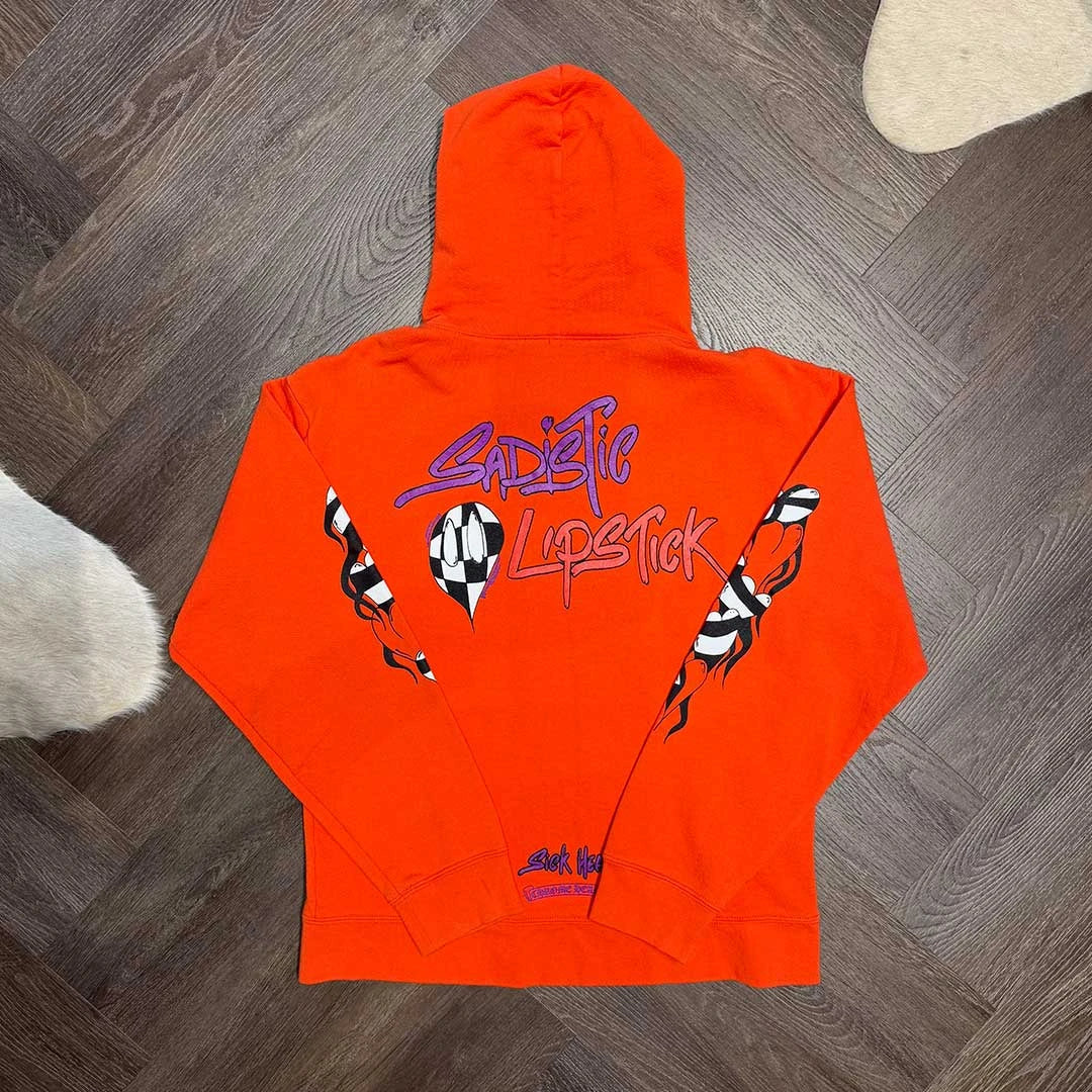 Chrome Hearts Matty Boy Sadistic Lipstick Hoodie Red