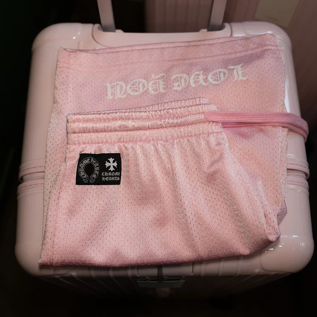 Chrome Hearts Love You Pink Mesh Jersey Shorts