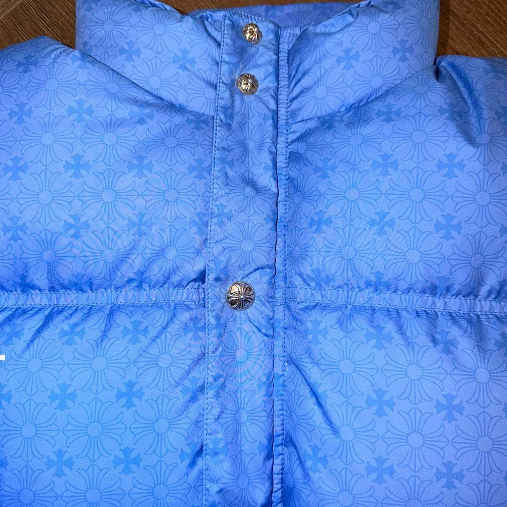 Chrome Hearts Blue Puffer Jacket