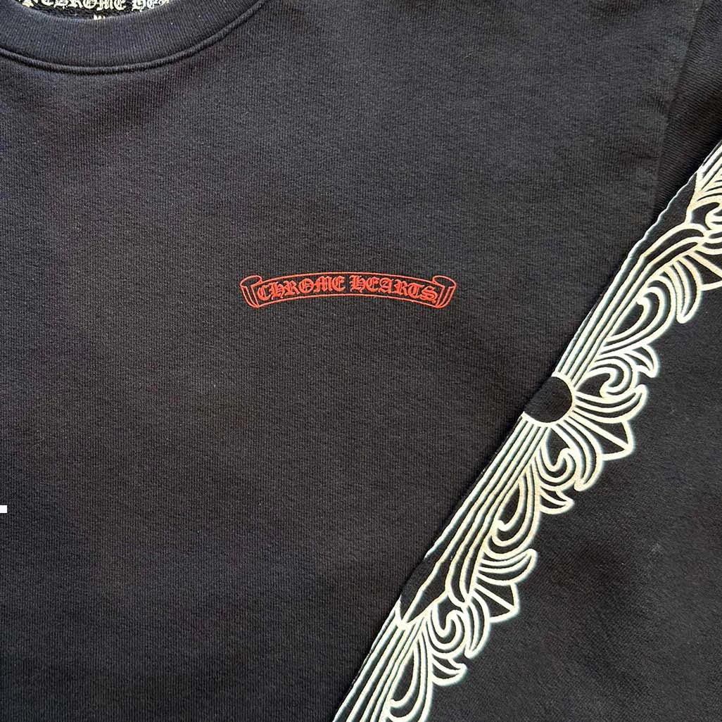 Chrome Hearts Matty Boy Chomper Lip Floral Black Sweatshirt
