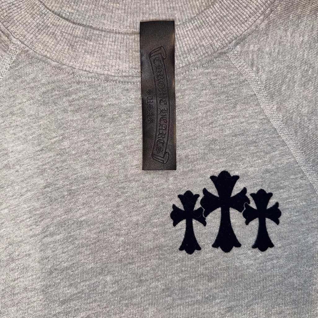 Chrome Hearts Triple Patch Grey Sweatshirt