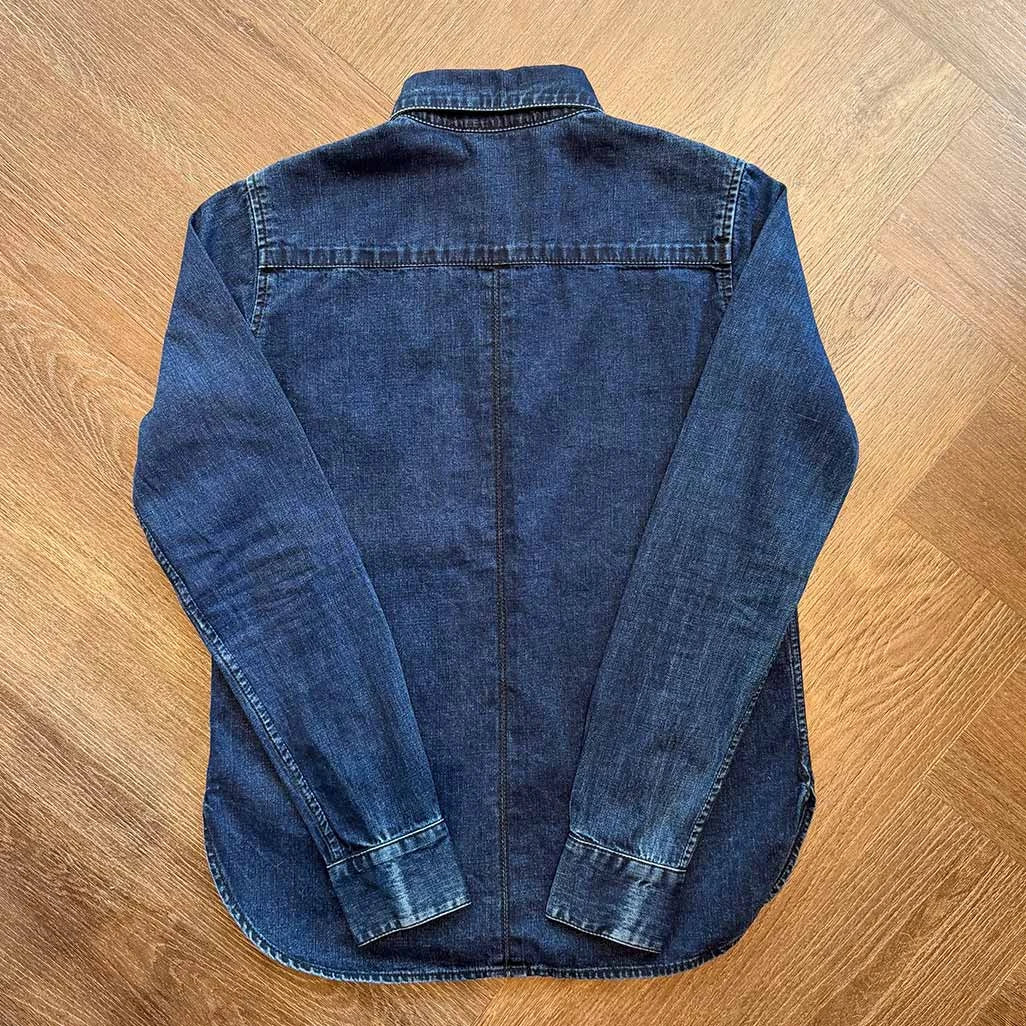 Chrome Hearts Cross Patch Denim Button Up Shirt Blue