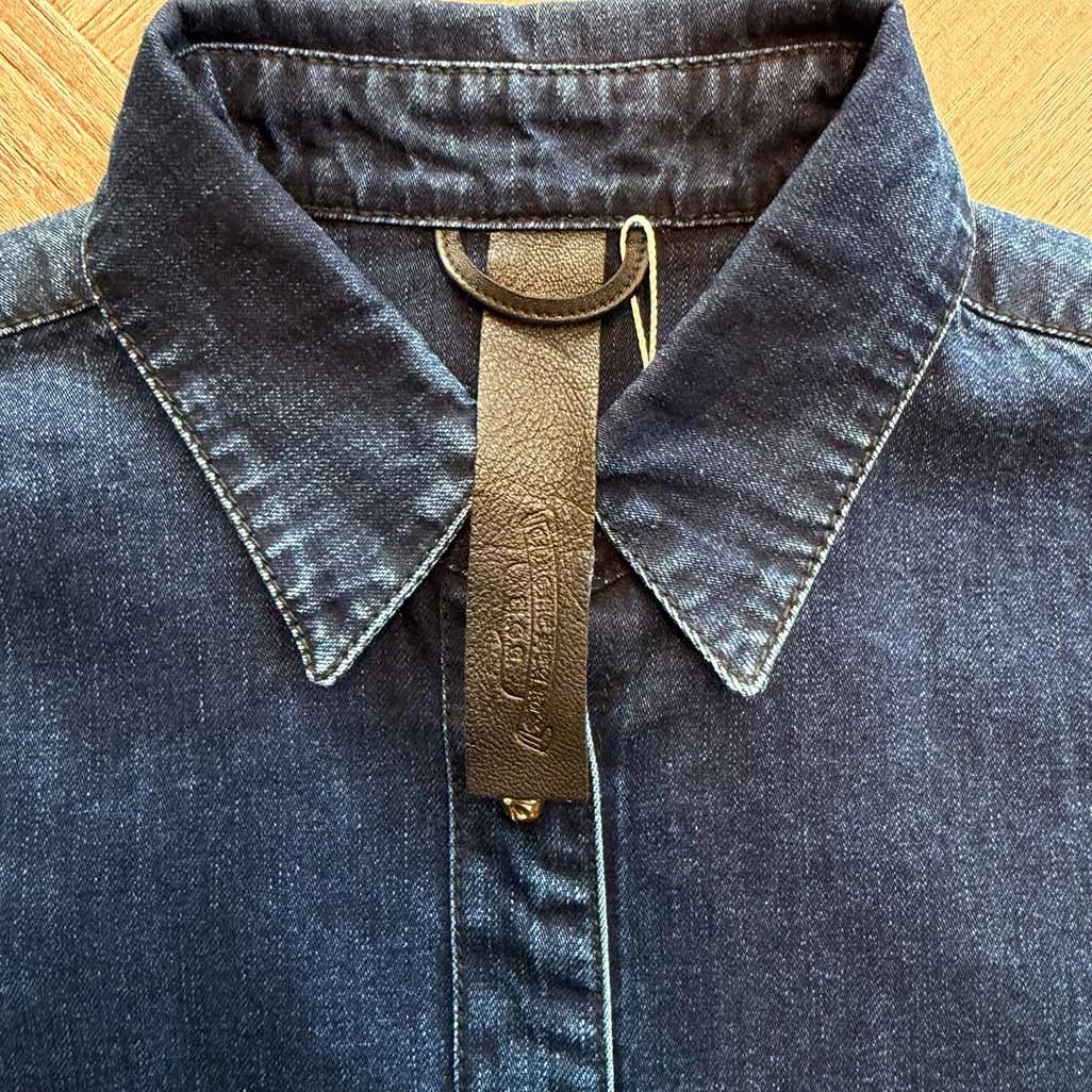 Chrome Hearts Cross Patch Denim Button Up Shirt Blue