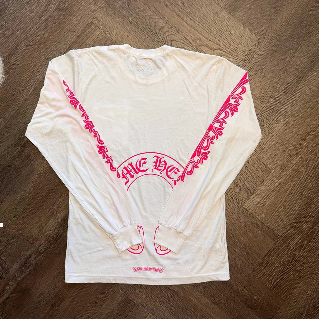 Chrome Hearts Floral White Pink Long Sleeve T-Shirt