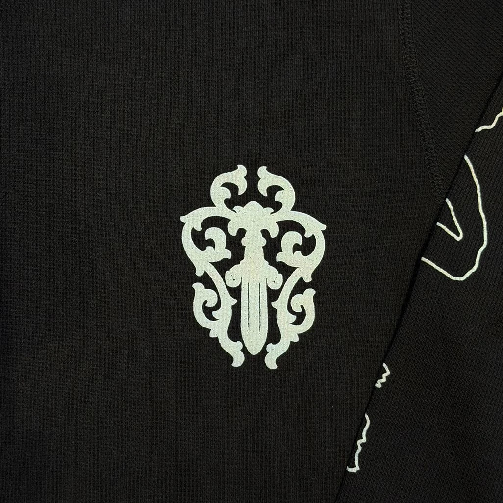 Chrome Hearts Deadly Doll Black Thermal Long Sleeve T-Shirt
