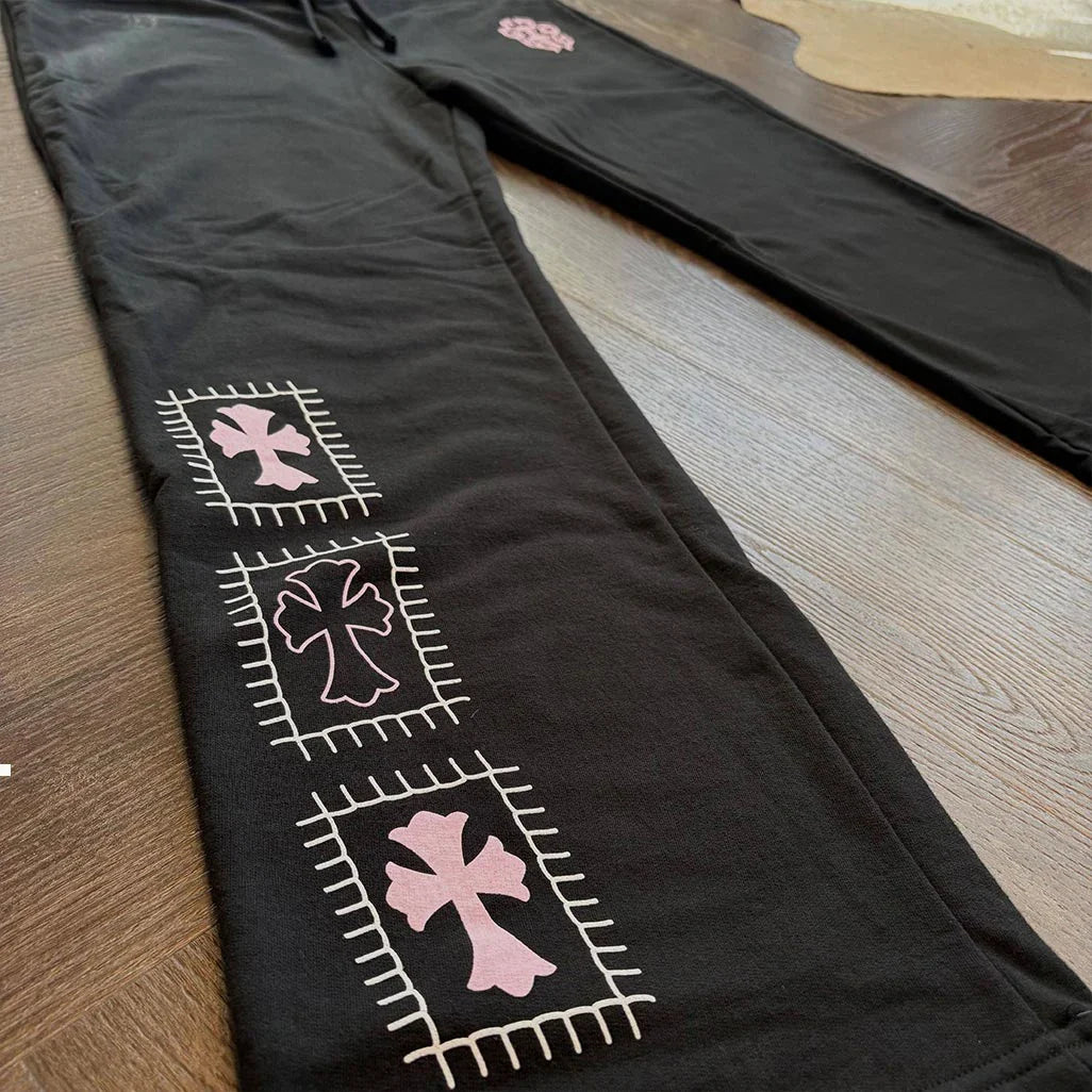 Chrome Hearts Deadly Doll Black Pink Sweatpants