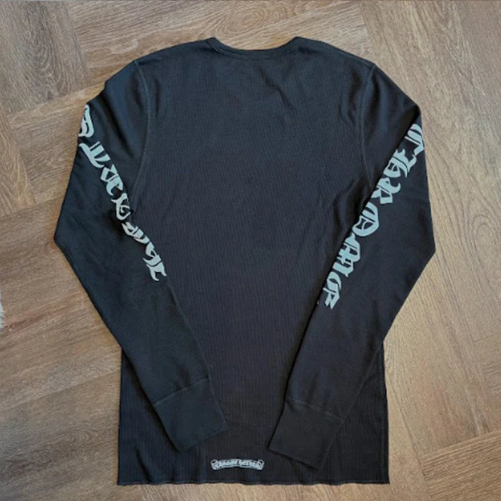Chrome Hearts Black Blue Thermal Long Sleeve T-Shirt