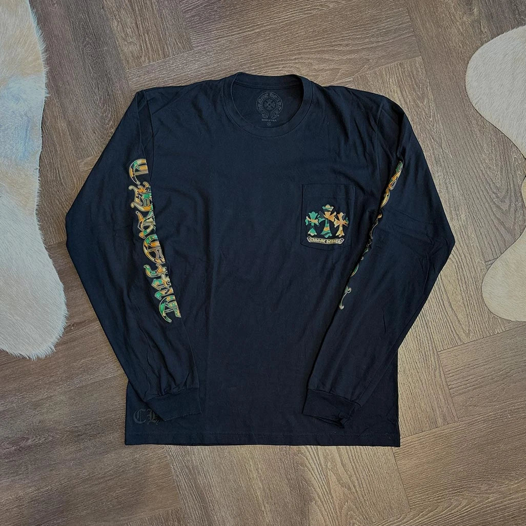 Chrome Hearts Camo Black Horseshoe Long Sleeve T-Shirt