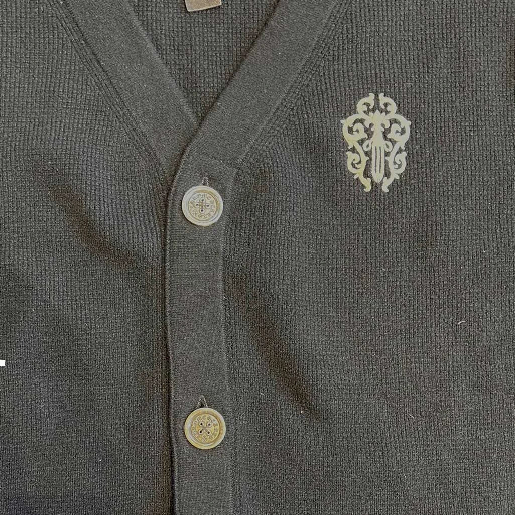 Chrome Hearts Dagger Cross Black Knit Button Cardigan