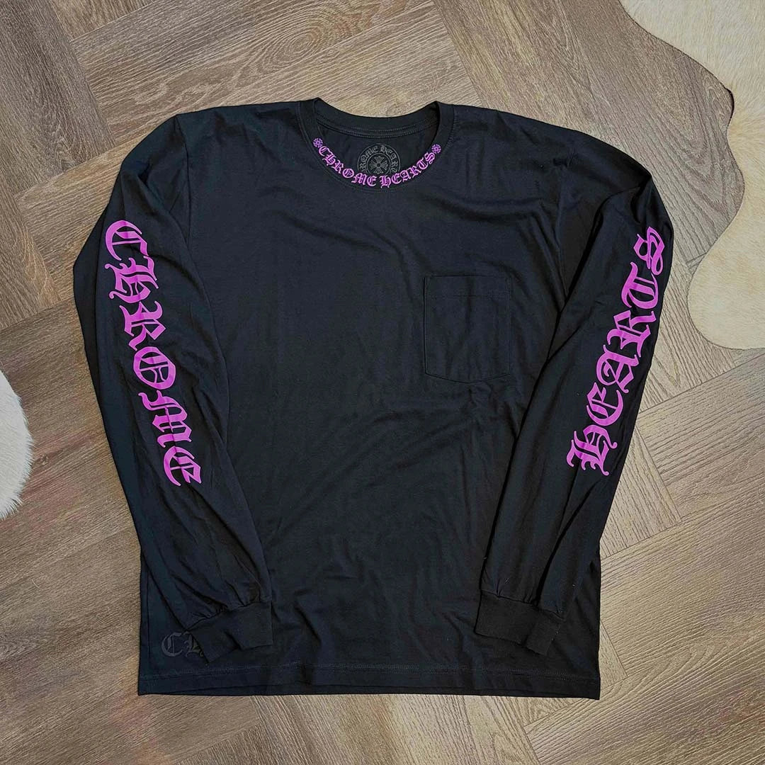Chrome Hearts Black Purple Long Sleeve T-Shirt