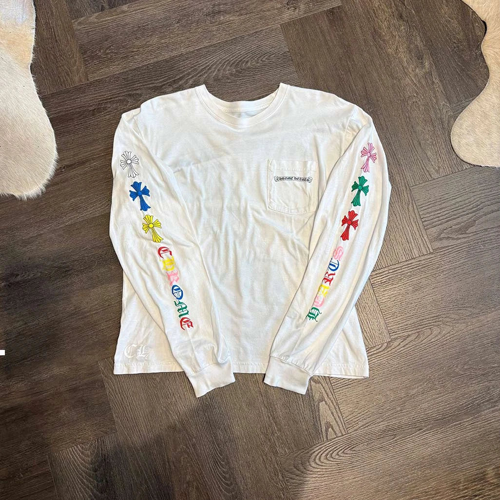 Chrome Hearts White Multi Colour Cross L/S T-shirt