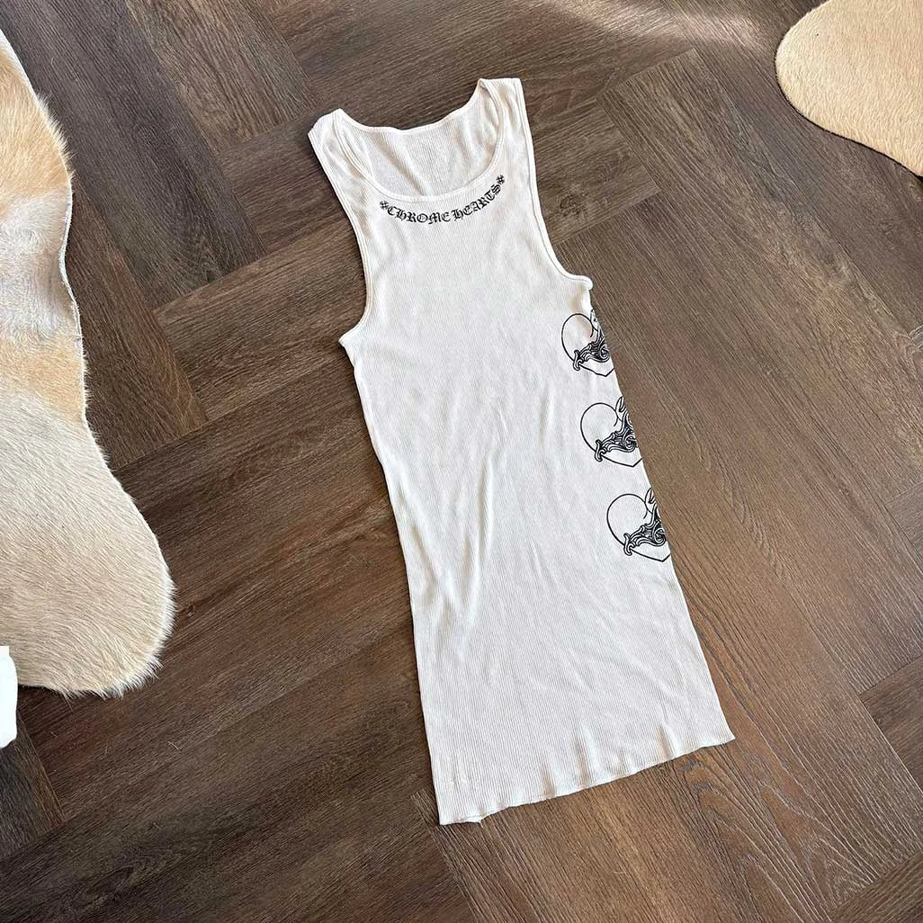 Chrome Hearts Love You Hearts Rib Tank